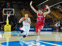 -01 September-BILBAO SPAIN: Lypovyy and Baris Hersek in the match of the group stage of world basketball Espana 2014, between Ukraine and Tu...