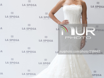 Actress Hiba Abouk, wedding dresses to present the new collection of wedding dresses Sposa firm in Madrid. (