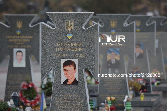 A view of Graves of fallen soldiers of the Ukrainian Army during the War in Donbass area (2014 - present) on a Lychakiv cemetery in Lviv.
On...