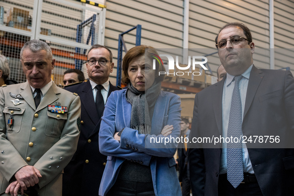 Armed Forces Minister Florence Parly visits the Nexter company in Roanne, France on February 12, 2018. The Minister visited the workshops in...