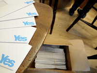 Inside the Yes campaign headquarters in Edinburgh the volunteers make their final push for votes as the final weekend of campaigning gets un...