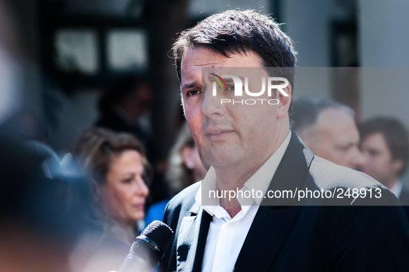 Italian prime minister Matteo Renzi during the inauguration of the academic year in Palermo, Italy, on Sept. 15, 2014 