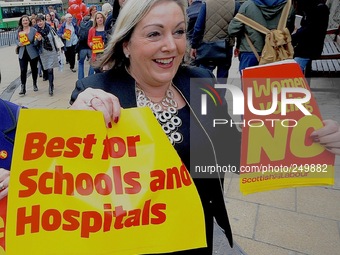 Johann Lamont the Labour leader in Scotland held a rally for the 