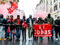 Logistic and transport workers from COBAS union organized a protest against the so-called 
