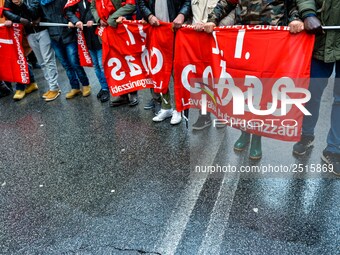 Logistic and transport workers from COBAS union organized a protest against the so-called 
