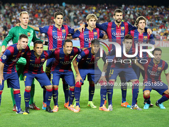 17 September- BARCELONA, SPAIN: FC Barcelona team in the match between FC Barcelona and APOEL Nicosia, for the week 1 of group E of the grou...