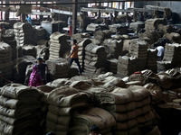 Workers busy in making jute sacks at Latif Bawany Jute Mills in Demra, Dhaka, on 5 March 2018 amid the country is ready to celebrate Nationa...