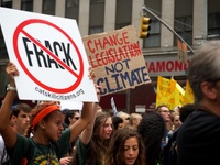 NEW YORK - Demonstrators of the People's Climate March paraded the New York City streets on Sunday, September 21, 2014. Headed by the U.N. S...