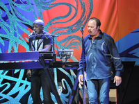 Joseph Wooten (L) and Sonny Charles with the Steve Miller Band perform at the AT&T Center on May 22, 2014 in San Antonio, Texas. (