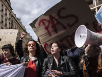  Students demonstrating against the Vidal Law, the reform of the baccalaureate and the selection at the entrance of the universities, on Apr...
