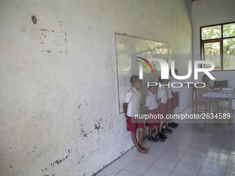 Kupang, East Nusa Tenggara, Indonesia, April 24th 2018 : Portrait Education at Basic School Kuasaet, Maulafa, Kupang, East Nusa Tenggara. Ed...