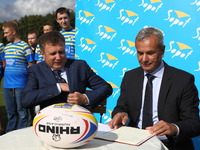 Sopot 28th, September 2014 Minister of Sports  Andrzej Biernat (R) and Mayor of Sopot Jacek Karnowski (L) signs an agreement on co-financing...