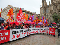 Demostration of the first of May, on 1th May 2018 in Barcelona, Spain.  (