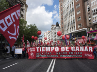 Manifestation of May 1 called by the major unions to commemorate the day of work in Santander, Spain, on 1st May 2018.  International Labor...