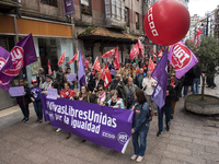 The feminist representatives of the unions also participate in the demonstration on May 1 in Santander, Spain, on 1st May 2018.  Internation...