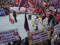 Manifestation of May 1 called by the major unions to commemorate the day of work is used by most groups to claim their rights in Santander,...
