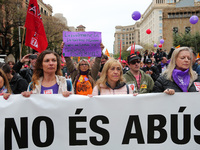 Demostration of the first of May, on 1th May 2018 in Barcelona, Spain.  (