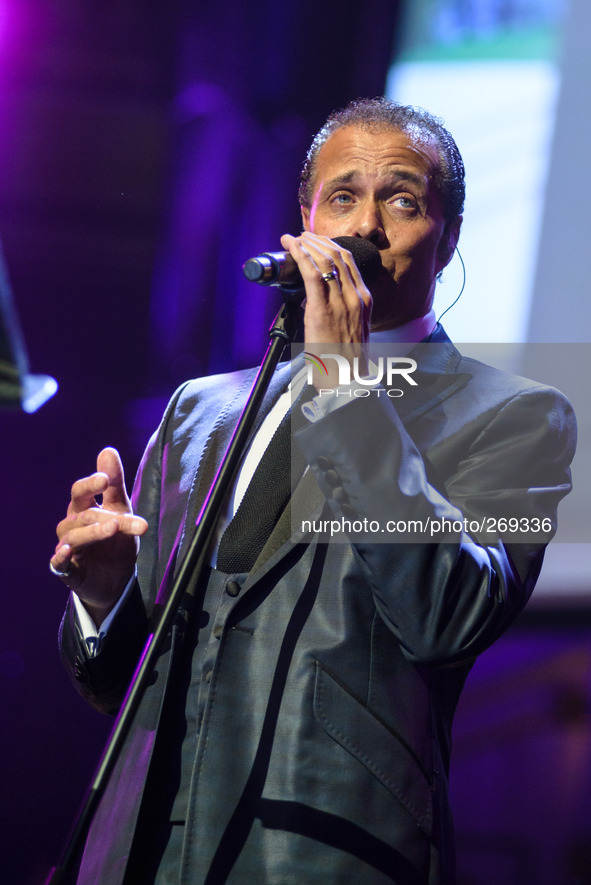 Lance Ellington performing at the A NIGHT OUT WITH SIR MICHAEL CAINE on 01/10/2014 at Royal Albert Hall, London. Persons pictured: Lance Ell...