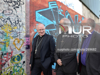 The Archbishop of Canterbury, Justin Welby (Center), with the current Church of Ireland Archbishop of Armagh and Primate of All Ireland, Ric...