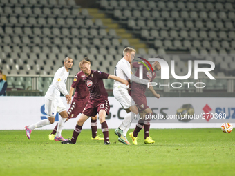 Action with Alessandro Gazzi during the europa league match between Torino FC and Copenaghen at Olimpic Stafium  on october02, 2014 in Torin...