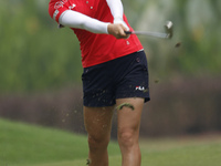 So Yeon Ryu of South Korea hits her second shot from the fairway of hole 10 during the second round of the LPGA Malaysia golf tournament at...