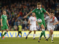 Republic of Ireland's Jeffrey Hendrick, in action during a UEFA 2016 European Championship qualifing football match between the Republic of...