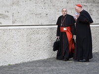 Pope Francis presides over the work of the synod on the family, on October 13, 2014, in Vatican City. (