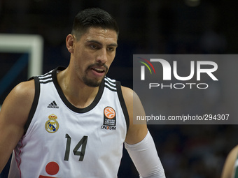 Ayon G. of Real Madrid in action during the 2014-2015 Turkish Airlines Euroleague Basketball Regular Season Date 1 between Real Madrid v Zal...