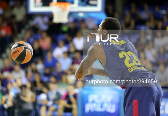 17 October-BARCELONA SPAIN: Deshaun Thomas in the match between FC Barcelona and Bayern Munich played at the Palau Blaugrana, for Week 1 of...