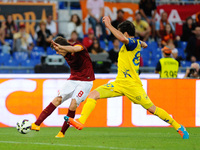 The gol of Ljajic during the Serie A match between AS Roma and AC Chievo Verona at Olympic Stadium, Italy on October 18, 2014. (
