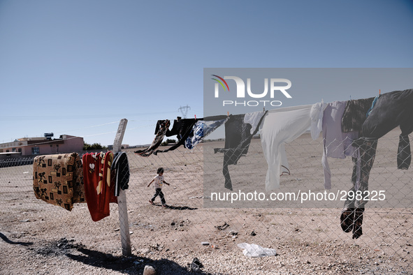 Kurdish refugee camps in the Turkish town of Sruc, on 20th October 0214, nuear the borders of Syria and Turkey  