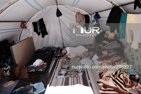 Kurdish refugee camps in the Turkish town of Sruc, on 20th October 0214, nuear the borders of Syria and Turkey  