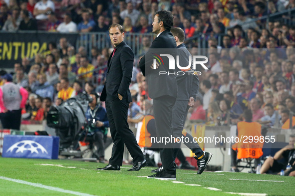 21 October-BARCELONA SPAIN: Luis Enrique and Frank de Boer in the match between FC Barcelona and Ajax, for Week 3 of the Champions League, p...