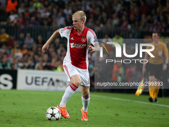 21 October-BARCELONA SPAIN: Davy Klaassen in the match between FC Barcelona and Ajax, for Week 3 of the Champions League, played at the Camp...