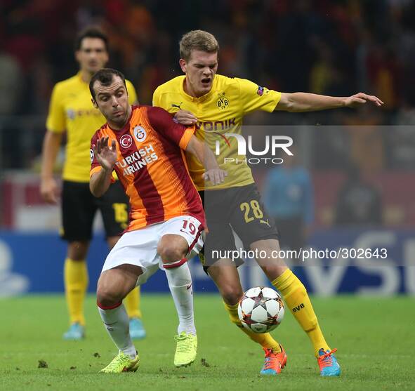 UEFA Champions League Group D match between Galatasaray and Borussia Dortmund at Turk Telekom Arena on October 22, 2014 in Istanbul, Turkey....