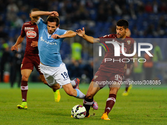 Benassi e Lulic during the Serie A match between SS Lazio and Torino at Olympic Stadium, Italy on October 26, 2014. (