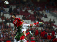 Benfica's midfielder Andre Almeida in action during the Portuguese League football match between SL Benfica and Rio Ave FC at Luz  Stadium i...