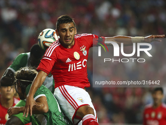 Benfica's midfielder Enzo Perez in action during the Portuguese League football match between SL Benfica and Rio Ave FC at Luz  Stadium in L...