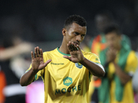 PORTUGAL, Guimarães: Sporting's Portuguese forward Nani after the end of the game acknowledges the support of the fans during Premier League...