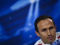 Monaco's defender Ricardo Carvalho gives a press conference at the Luz Stadium in Lisbon on November 3, 2014, on the eve of the UEFA Champio...