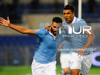 Esulta per il gol Ederson during the Serie A match between SS Lazio and Cagliari at Olympic Stadium, Italy on November 03, 2014. (