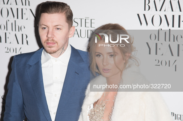 Rapper Professor Green (born Stephen Paul Manderson) and wife, former Made In Chelsea star Millie Mackintosh attends the HaITer's Bazaar Wom...