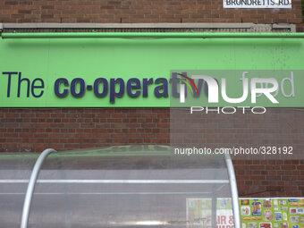 A sign for a UK Co-Operative Food store. (