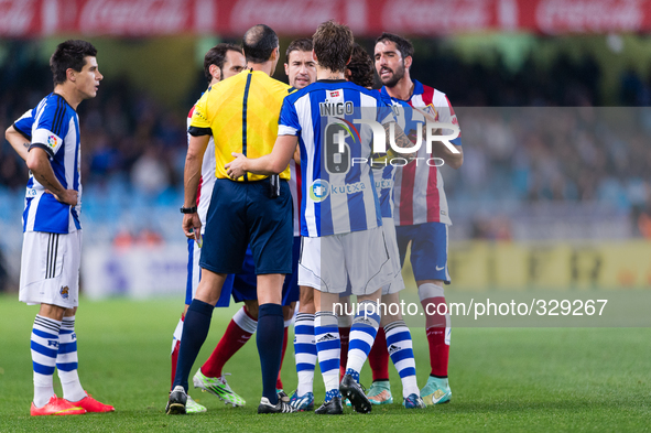 Raul Garcia in the match between Real Sociedad and Atletico Madrid, for Week 11 of the spanish Liga BBVA played at the Anoeta stadium, Novem...