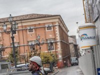 A man at work in the historic area of L'Aquila, on November 12, 2014.
A court has upheld the appeals of six scientists and an official again...