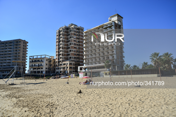 As a result of the war the Turkish troops keep the hotel city of Varosha at Famagusta as a kind of hostage on November 18, 2014. The ghost c...