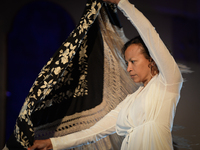 Dancer Juana Calzadilla during a rehearsal of 'Flamenco en Blanco y Negro', at the 2014 Dublin Flamenco Festival, St Michan's Church, Dublin...