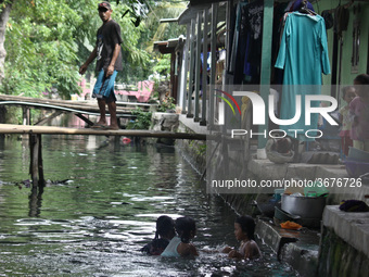 Citizens use dirty river water for their daily needs at Cikarang regency, West Java on Saturday, January 19, 2019. Based on the UNICEF repor...