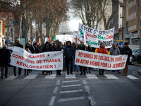 Several schoolteachers unions and two students unions (UNL, FIDL) called for a day of strike against Minister of Education J.-M. Blanquer re...