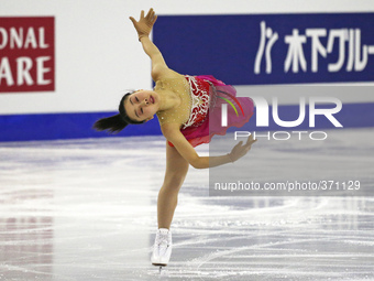 11 december-BARCELONA SPAIN: Wakaba Higuchi in the Junior Ladies Short Program ISU Grand Prix in Barcelona, held at the Forum in Barcelona o...